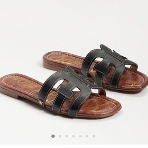 Sam Edelman  Bay Slide Sandal Black Leather Slide Sandals
